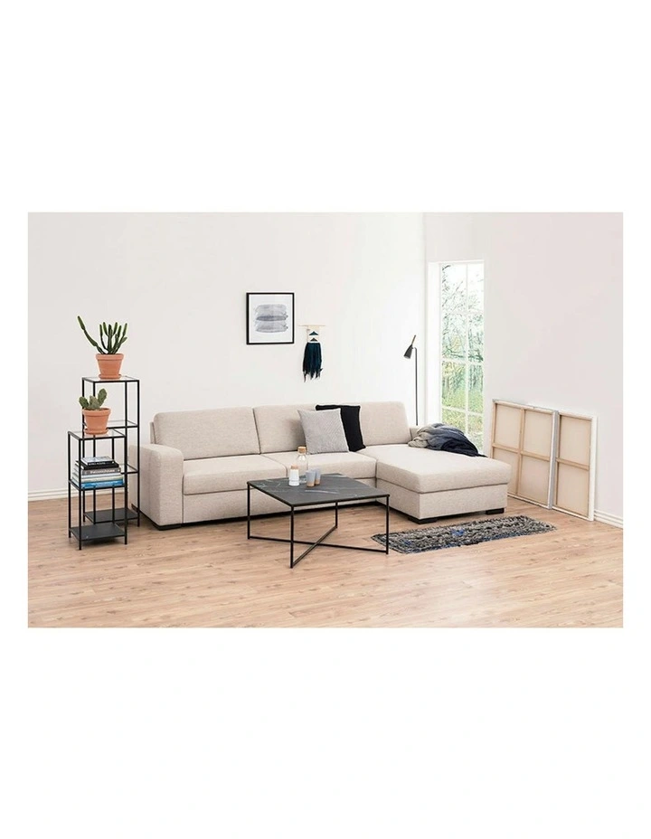 KOLINA Glass Coffee Table 80cm - Black image 2