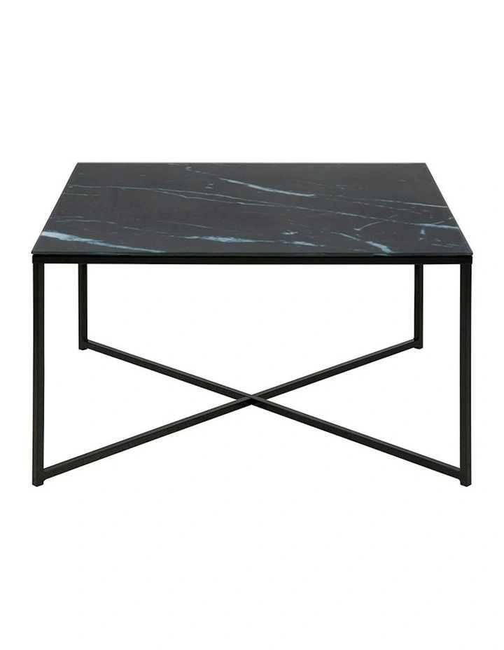 KOLINA Glass Coffee Table 80cm - Black image 3