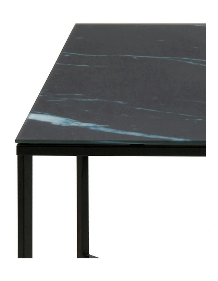 KOLINA Glass Coffee Table 80cm - Black image 4
