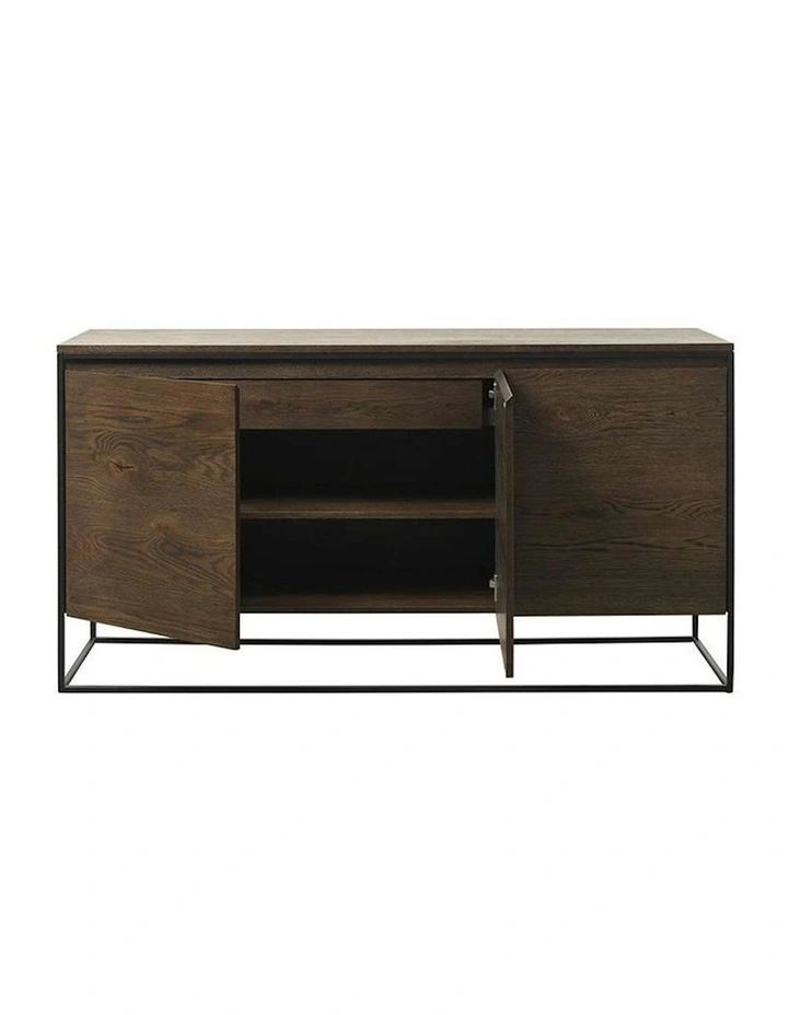 RIVOLI Sideboard Buffet 155cm - Smoked Oak / Black image 3