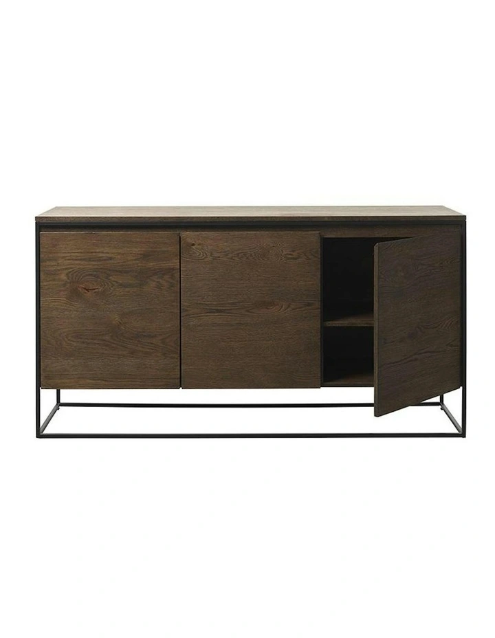 RIVOLI Sideboard Buffet 155cm - Smoked Oak / Black image 4