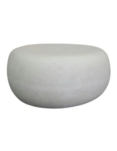 ROCCO  Indoor & Outdoor Pebble Coffee Table 65cm - White Concrete
