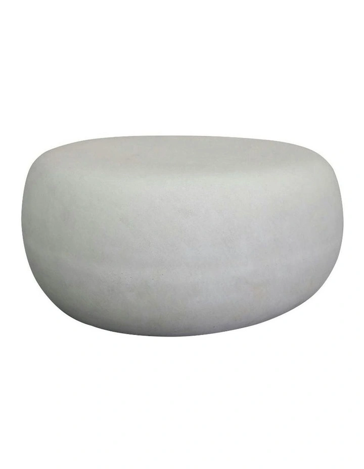ROCCO  Indoor & Outdoor Pebble Coffee Table 65cm - White Concrete image 1