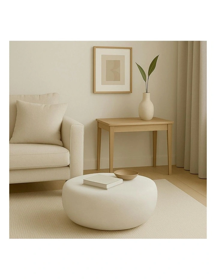 ROCCO  Indoor & Outdoor Pebble Coffee Table 65cm - White Concrete image 2
