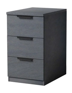 HALO 3 Drawer Pedestal Cabinet - Black