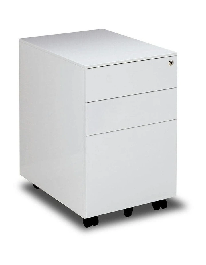 MARLO 3 Drawer Mobile Pedestal Cabinet - White image 1