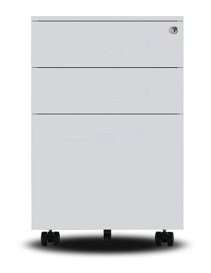 MARLO 3 Drawer Mobile Pedestal Cabinet - White image 3