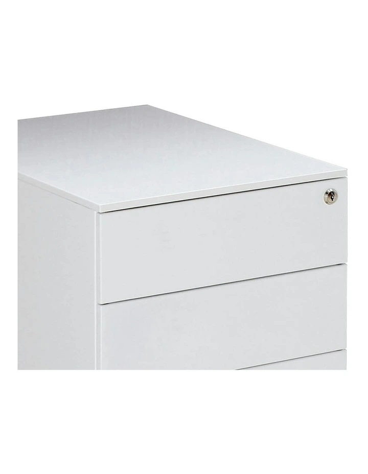 MARLO 3 Drawer Mobile Pedestal Cabinet - White image 4