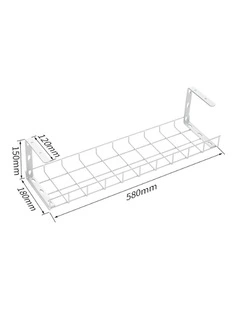 Under Desk Basket Cable Tray Management - White