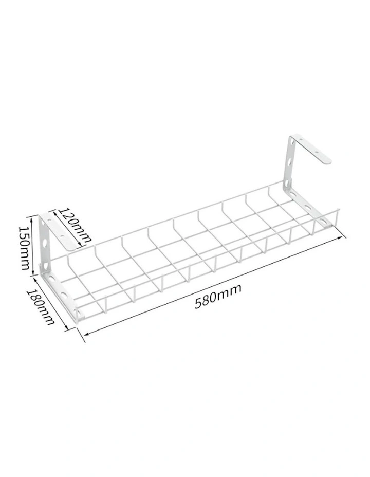 Under Desk Basket Cable Tray Management - White image 1