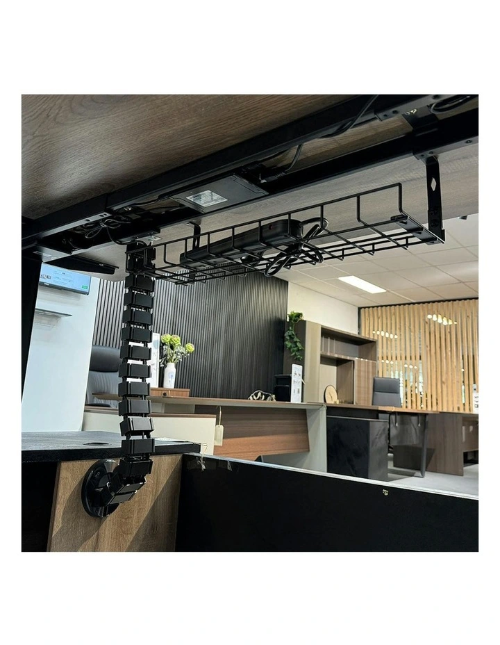 Under Desk Basket Cable Tray Management - White image 2
