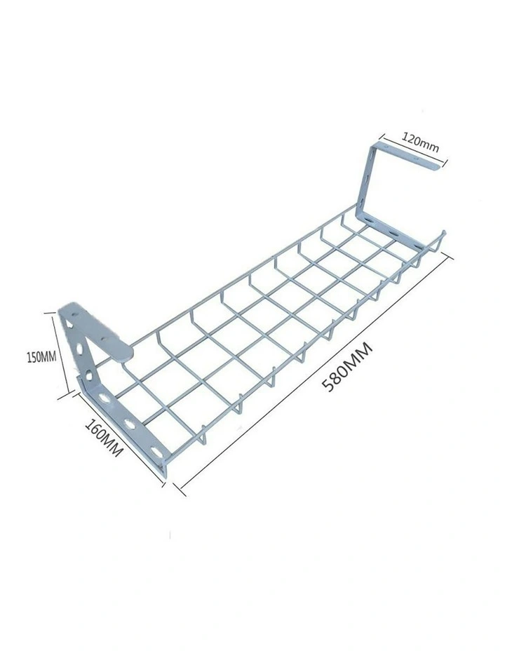 Under Desk Basket Cable Tray Management - White image 3