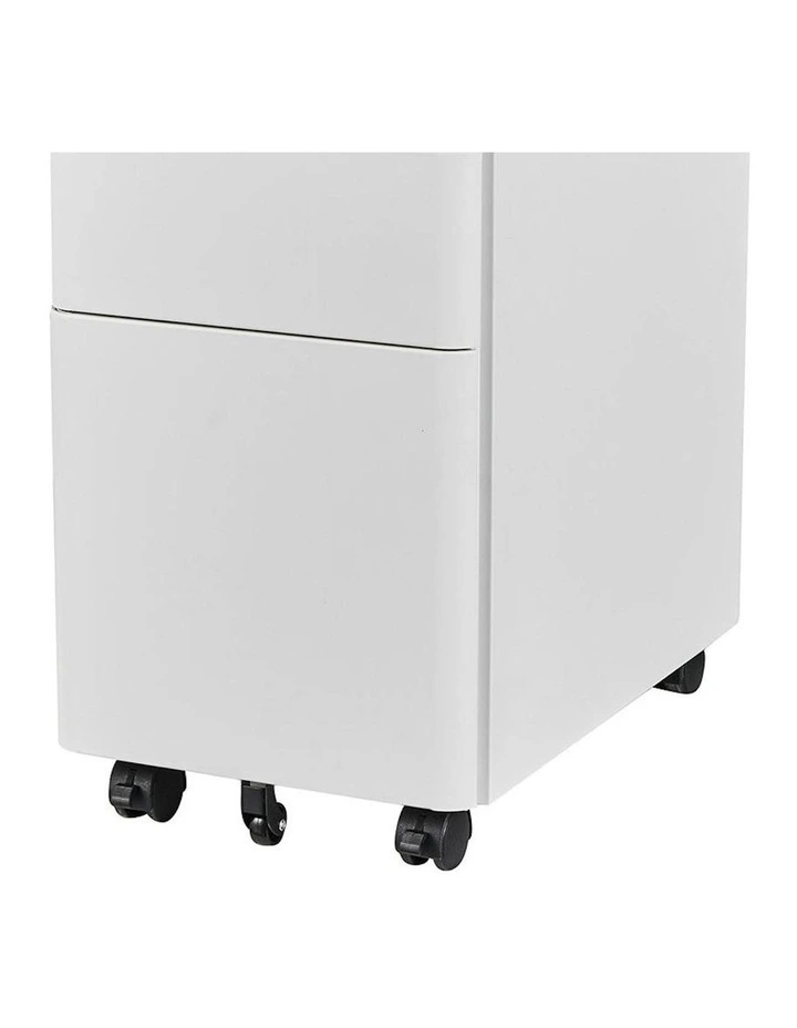 MARLO 3 Drawer Slim Mobile Pedestal Cabinet - White image 6