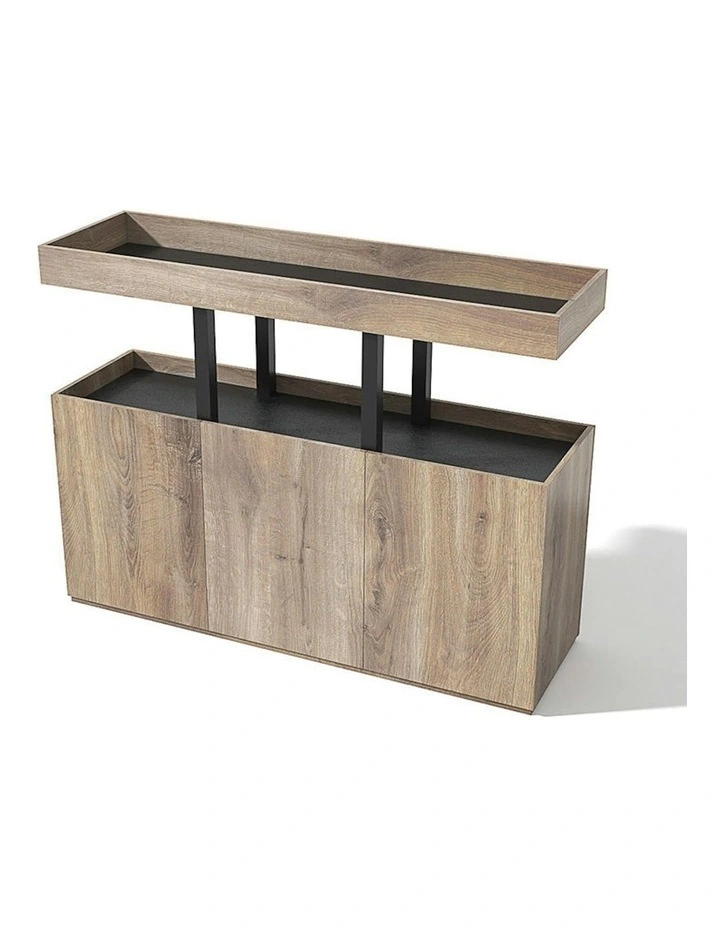 TRIBECA Credenza Cabinet 135cm - Warm Oak with Black image 3