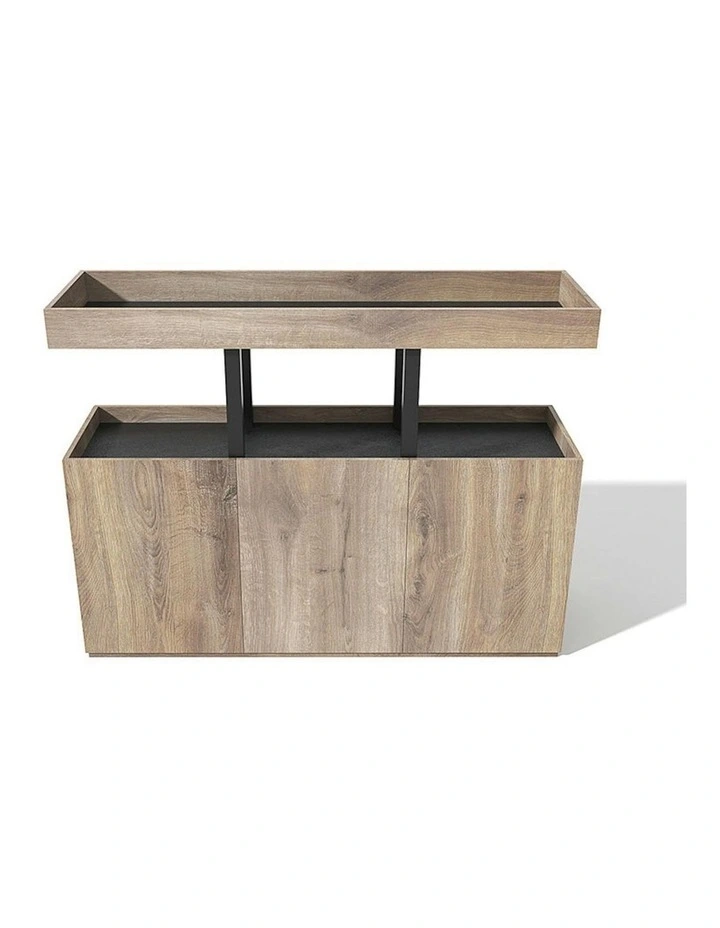 TRIBECA Credenza Cabinet 135cm - Warm Oak with Black image 4