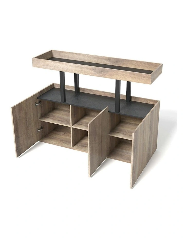 TRIBECA Credenza Cabinet 135cm - Warm Oak with Black image 5