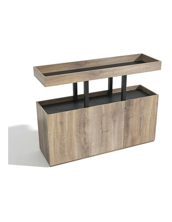 TRIBECA Credenza Cabinet 135cm - Warm Oak with Black image 7