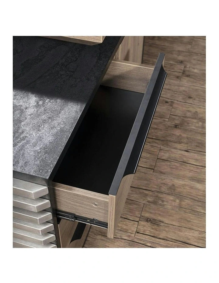 PHOENIX Executive Desk with Right Return 1.8M - Warm Oak & Black image 3