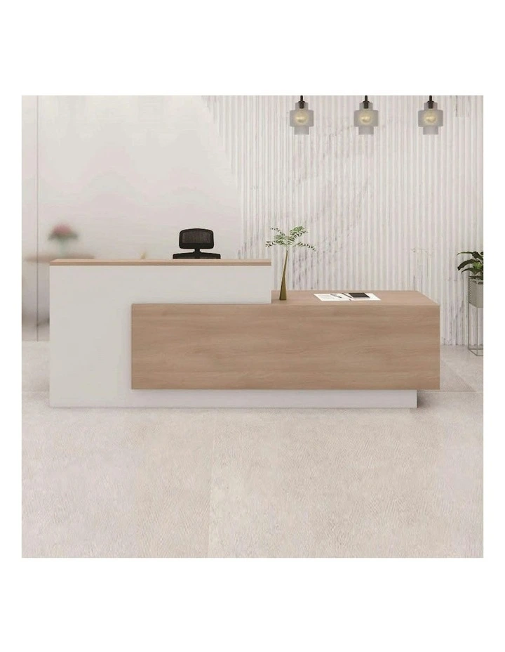 HELMER Reception Desk 1.8M Right Panel - Oak & White image 2