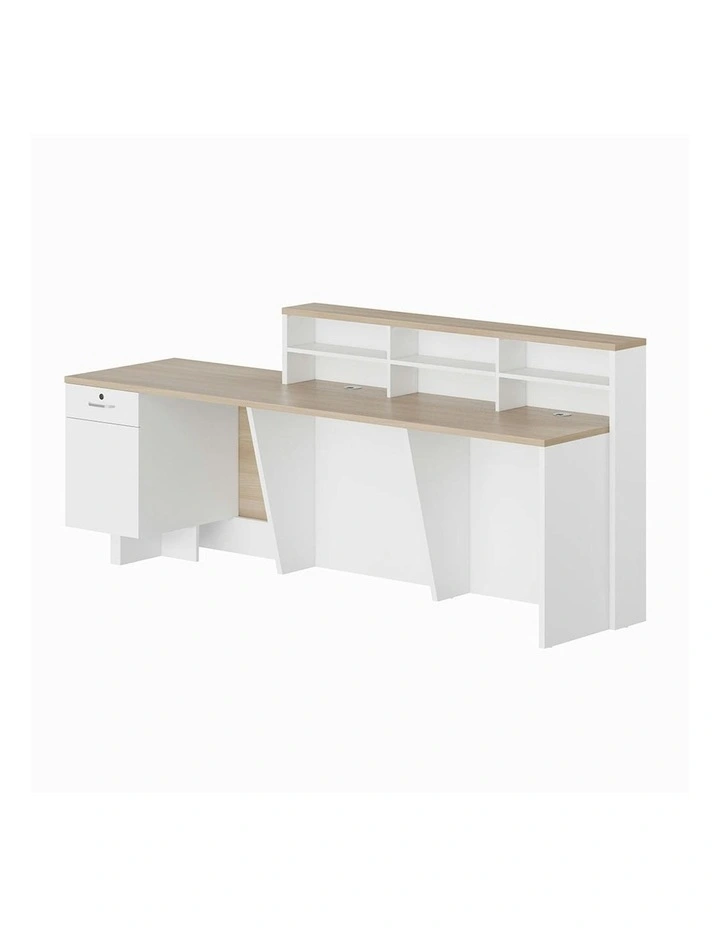 HELMER Reception Desk 1.8M Right Panel - Oak & White image 3