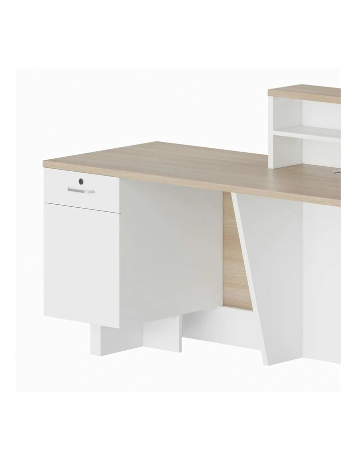 HELMER Reception Desk 1.8M Right Panel - Oak & White image 6
