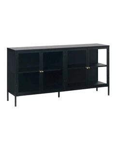 CARMEL 4 Glass Doors Sideboard 170xcm - Black