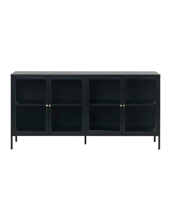 CARMEL 4 Glass Doors Sideboard 170xcm - Black image 3