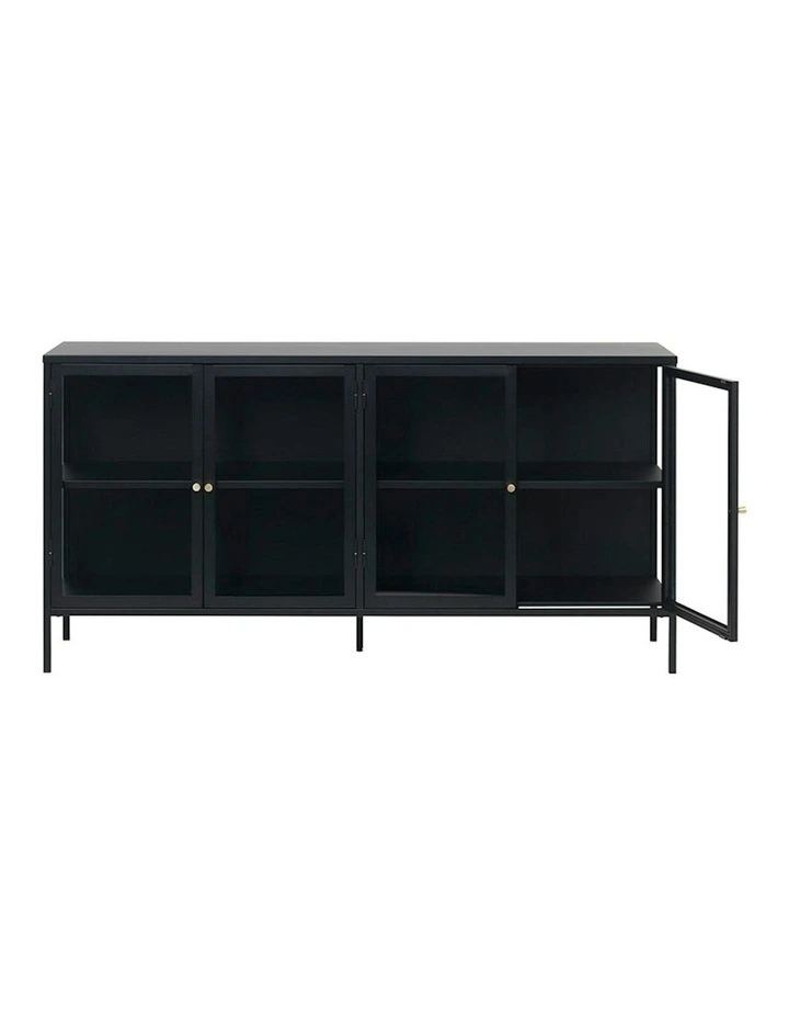 CARMEL 4 Glass Doors Sideboard 170xcm - Black image 4