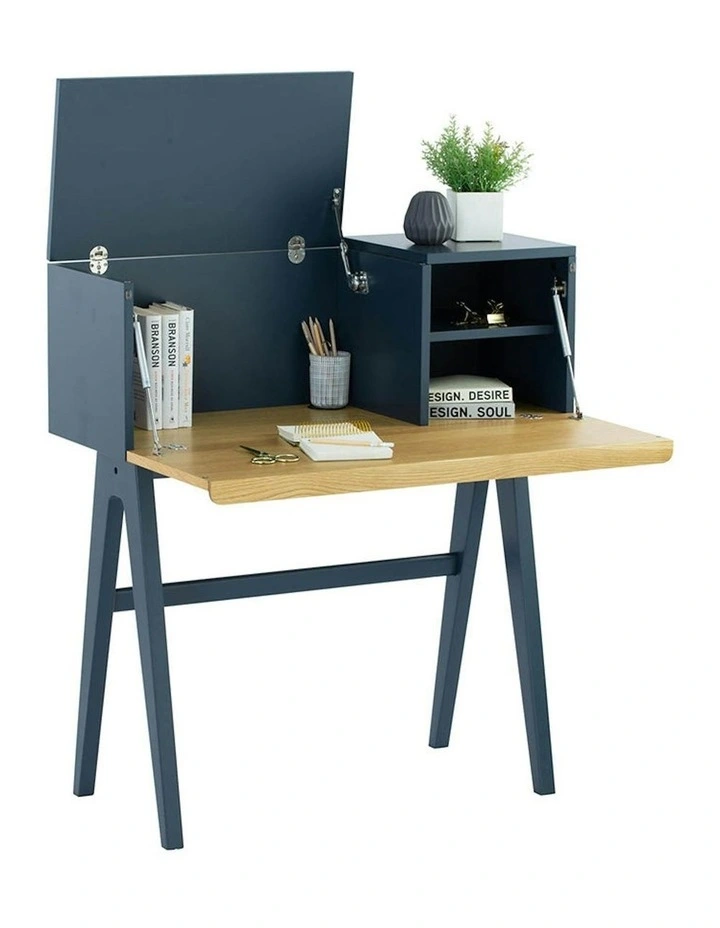 VALEN Study Desk 96cm - Blue Space & Oak image 2
