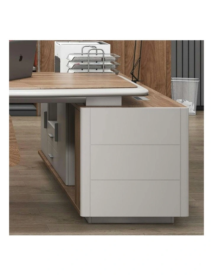 HUGO Executive Office Desk   Left Return - 240cm - Walnut   Ivory image 3