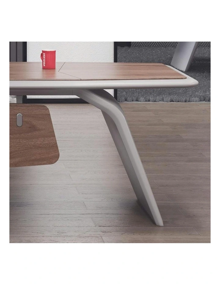 HUGO Executive Office Desk   Left Return - 240cm - Walnut   Ivory image 4