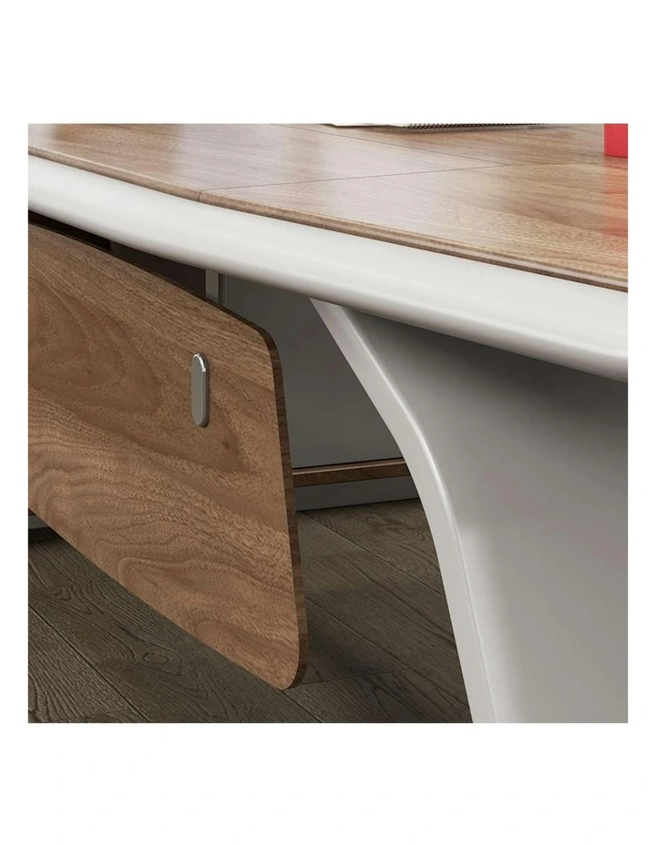 HUGO Executive Office Desk   Left Return - 240cm - Walnut   Ivory image 5