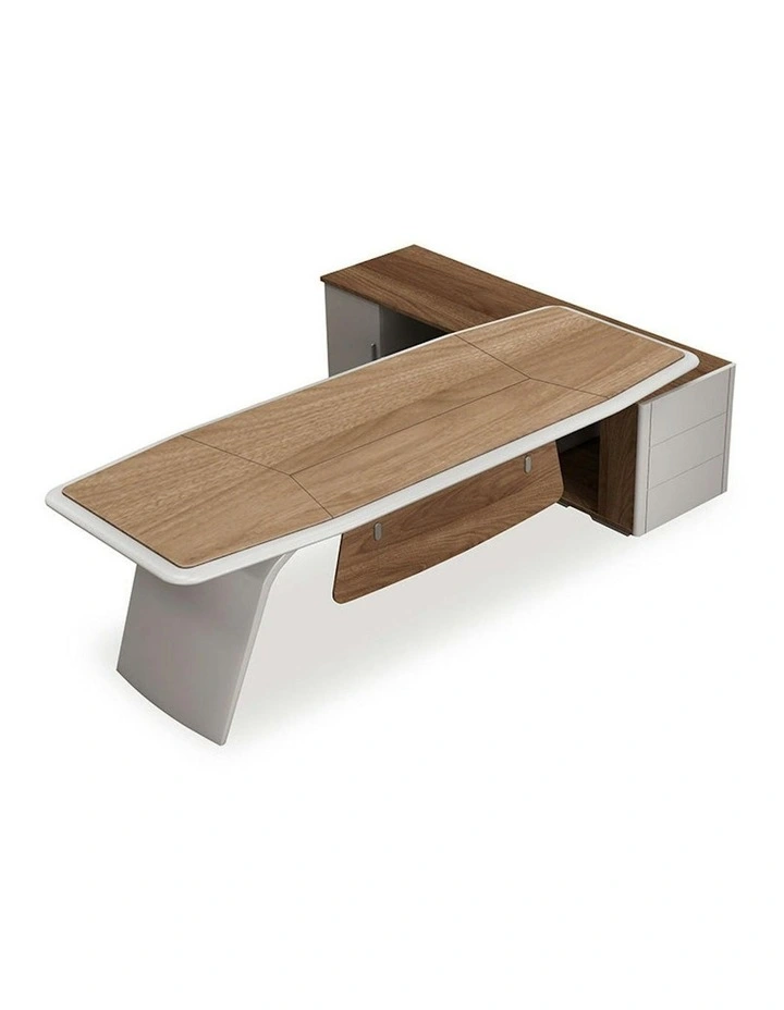 HUGO Executive Office Desk   Left Return - 240cm - Walnut   Ivory image 7