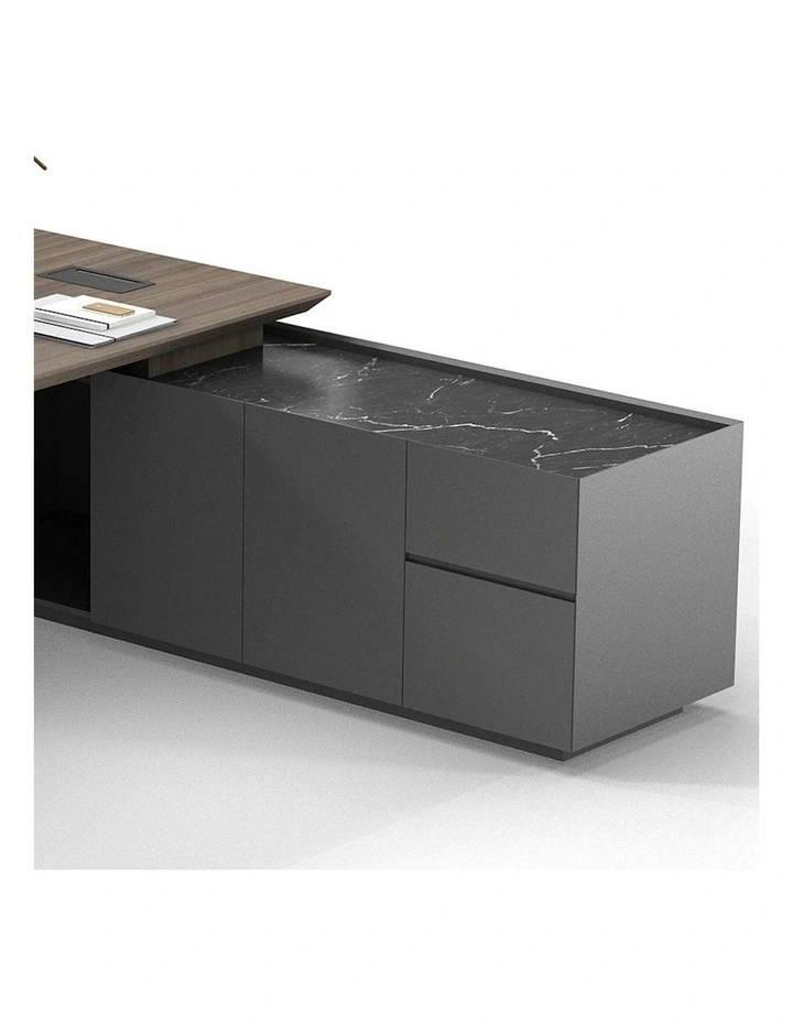 ARMANDO Executive Desk 220cm Right Return - Hazelnut & Grey image 5