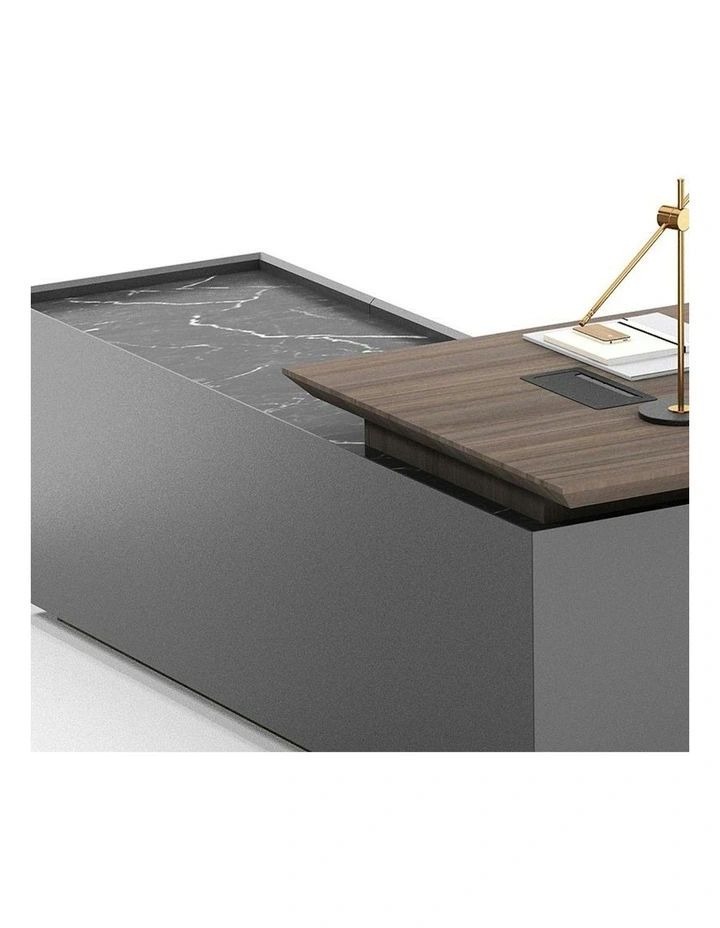 ARMANDO Executive Desk 220cm Right Return - Hazelnut & Grey image 6