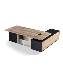 DAXTON Executive Desk with Left Return 200cm - Warm Oak & Black
