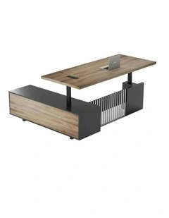 DAXTON Executive Desk with Right Return with Lift 200cm - Warm Oak