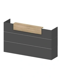 BELEN Reception Desk 1.8M - Acacia & Carbon Grey