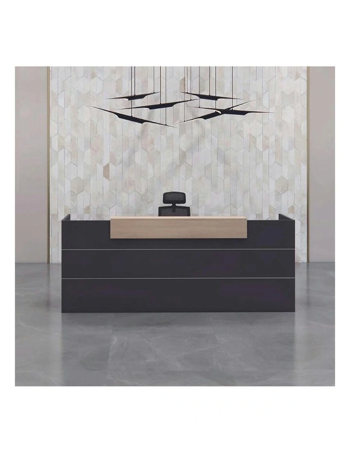 BELEN Reception Desk 1.8M - Acacia & Carbon Grey image 2