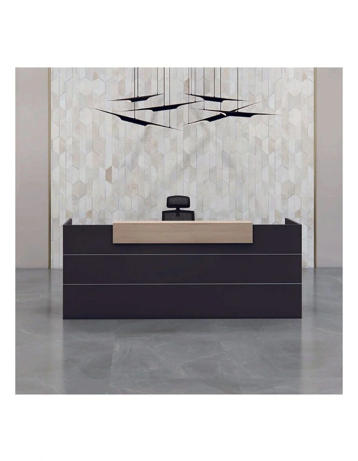 BELEN Reception Desk 1.8M - Acacia & Carbon Grey image 5