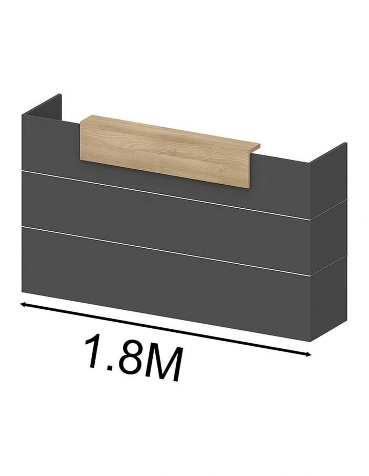 BELEN Reception Desk 1.8M - Acacia & Carbon Grey image 7
