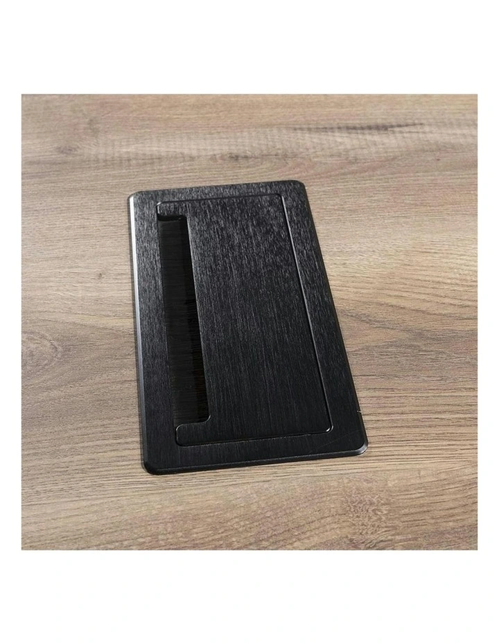 EASTON Executive Desk with Right Return 2.2-2.4m - Warm Oak & Black image 7