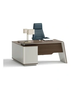 ANDERS Executive Desk Reversible Return 1.4M - Hazelnut & Beige