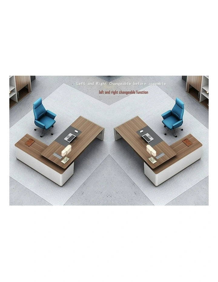 ANDERS Executive Desk Reversible Return 1.4M - Hazelnut & Beige image 5