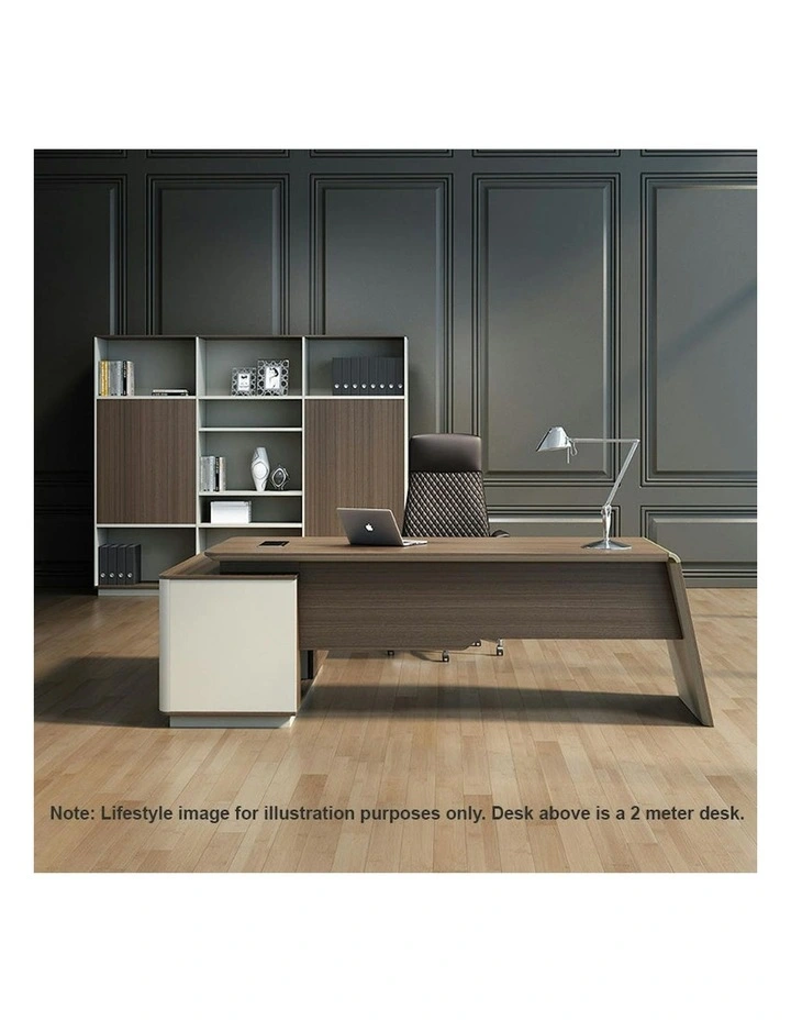ANDERS Executive Desk Reversible Return 1.4M - Hazelnut & Beige image 6