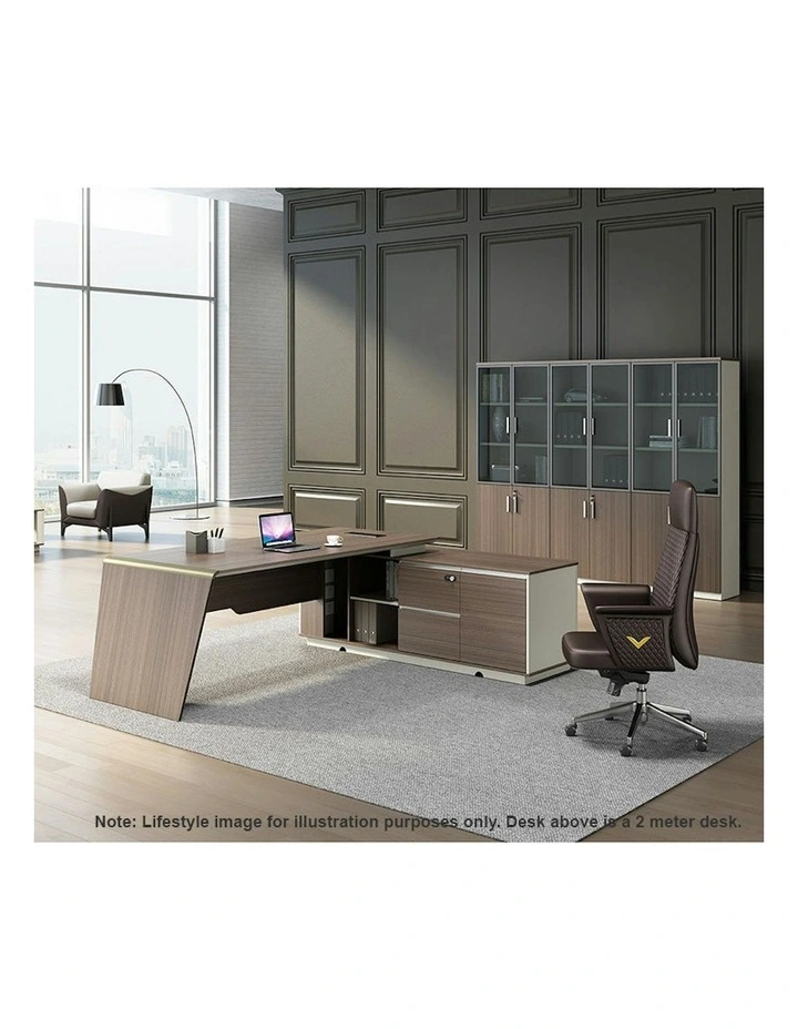 ANDERS Executive Desk Reversible Return 1.4M - Hazelnut & Beige image 7