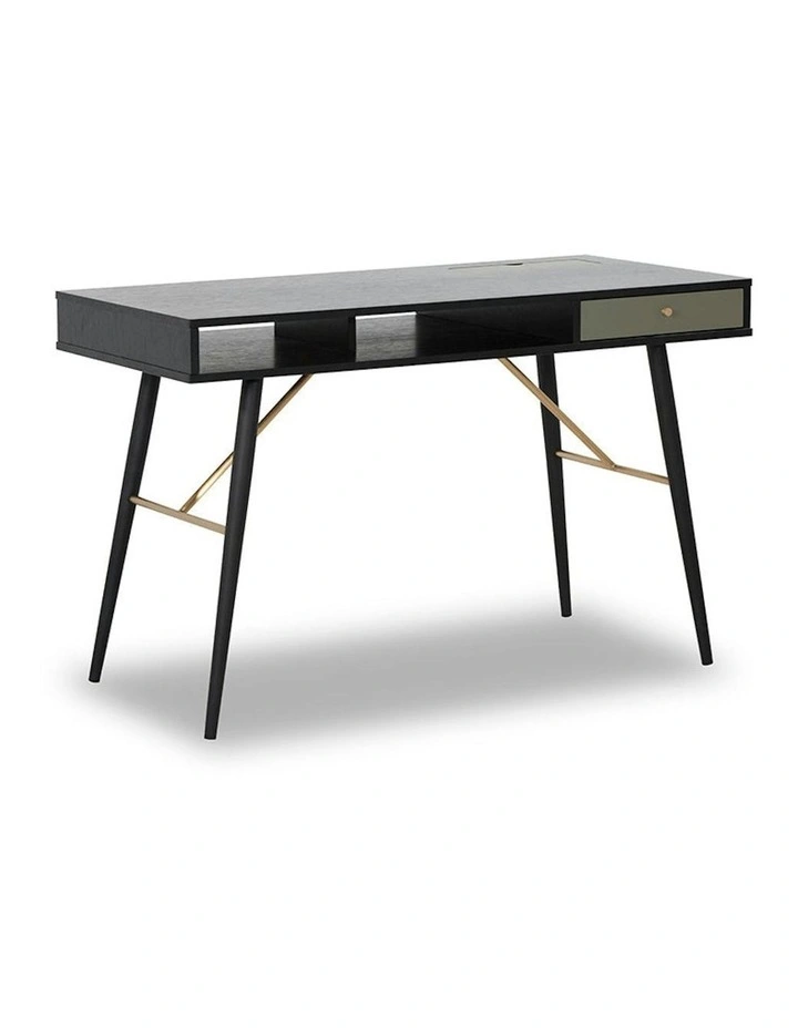 OMARI Study Desk 117cm - Black & Green image 1