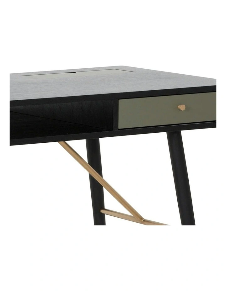 OMARI Study Desk 117cm - Black & Green image 2