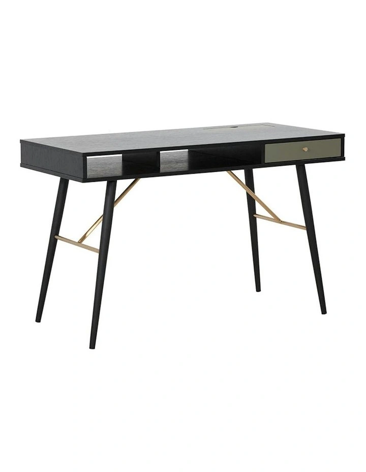 OMARI Study Desk 117cm - Black & Green image 3