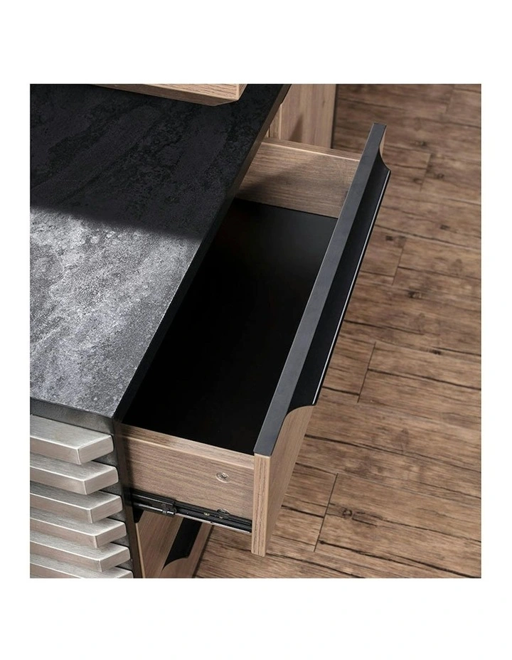 PHOENIX Executive Desk with Right Return 2.8M - Warm Oak & Black image 2